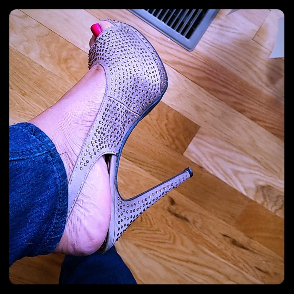 Sling back Peep Toe Heels